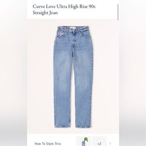 LAST CHANCE! ABRRCROMBIE (AB) CURVE LOVE ULTRA HIGH RISE 90s STRAIGHT JEAN - 28S